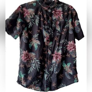 Black Floral Button Down Shirt